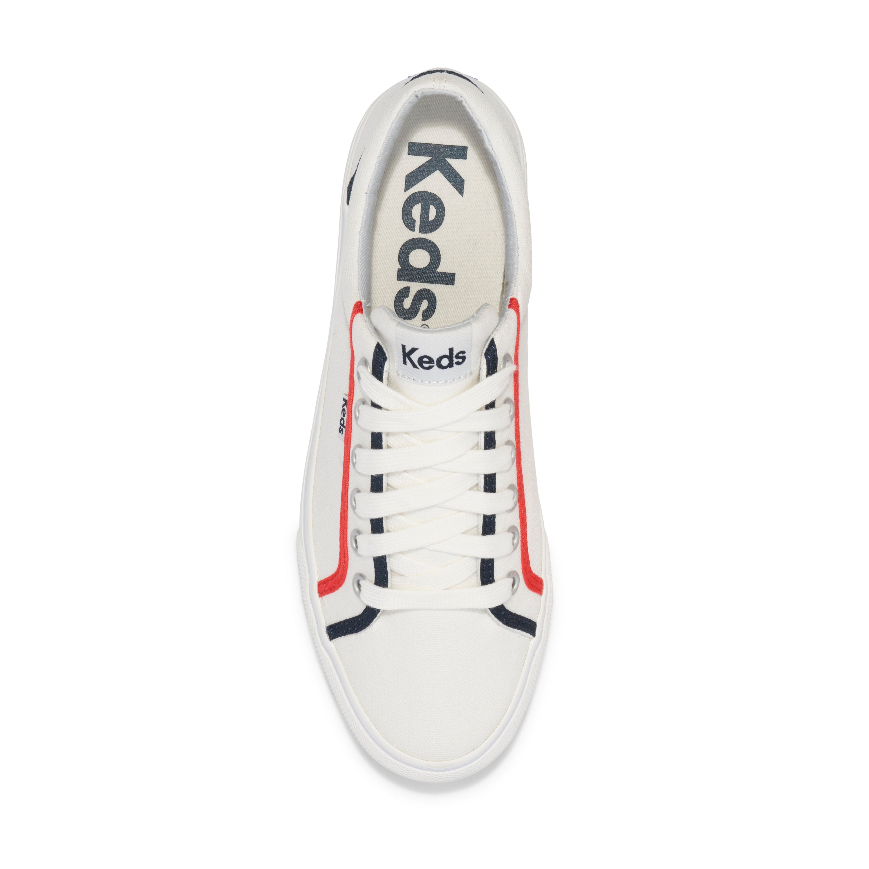 Women's Jump Kick CVS Pop Binding Canvas White/Red – Keds Australia