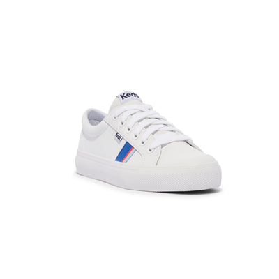 Women's Jump Kick Leather Toe Cap - White/Red/Blue