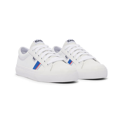 Women's Jump Kick Leather Toe Cap - White/Red/Blue