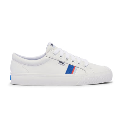 Women's Jump Kick Leather Toe Cap - White/Red/Blue