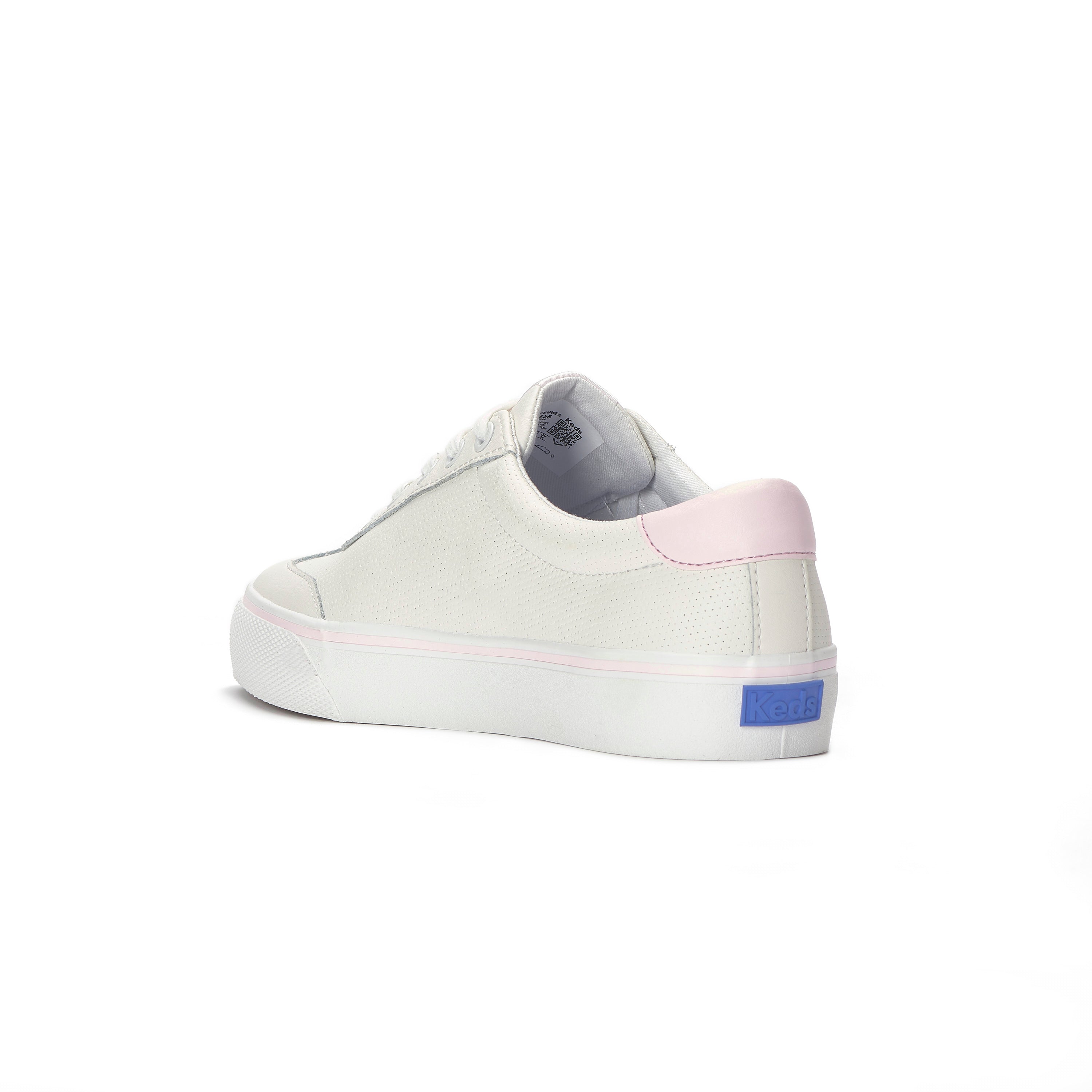 Jump Kick T-Toe Perf Leather Snow White/Grey – Keds Australia