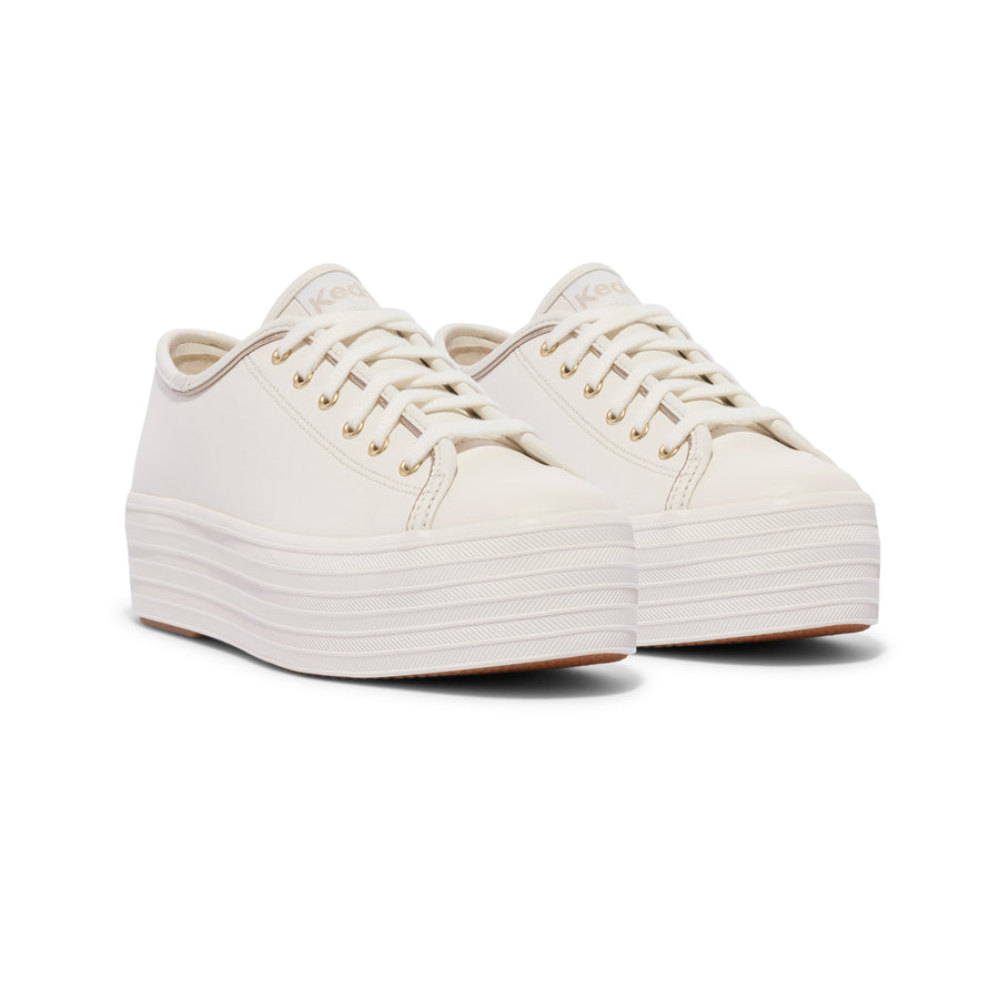 Women's Triple Up Leather - White/Gold