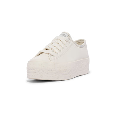 Women's Triple Up Leather Lace Foxing - White