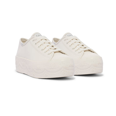 Women's Triple Up Leather Lace Foxing - White