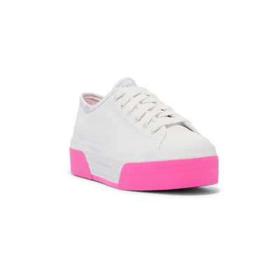 Women's Triple Up Leather Bumper Fox Stripe - White/Pink