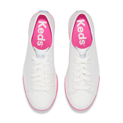 Women's Triple Up Leather Bumper Fox Stripe - White/Pink