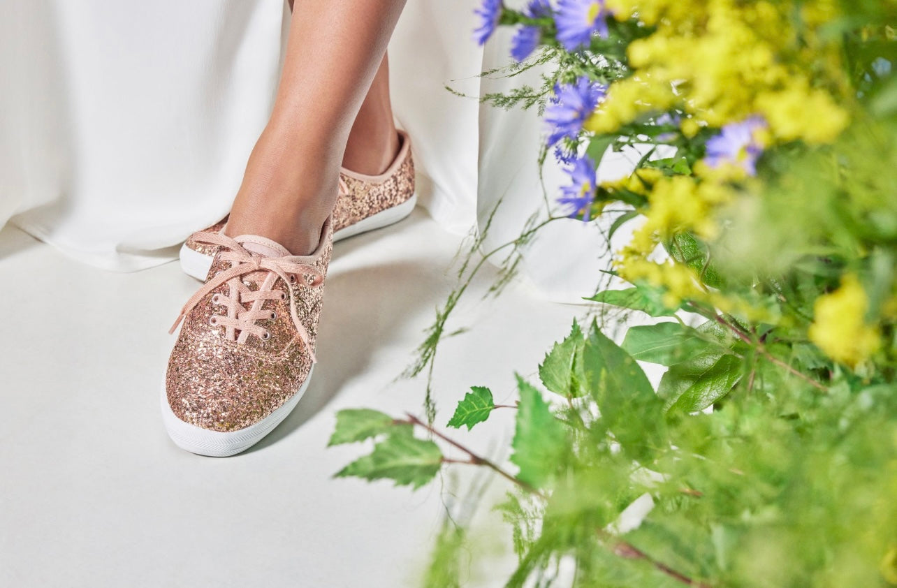 Rose gold shops glitter shoes