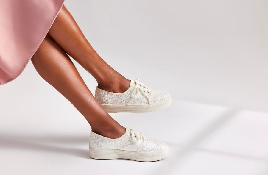 Women's The Platform Glitter Cel Cream