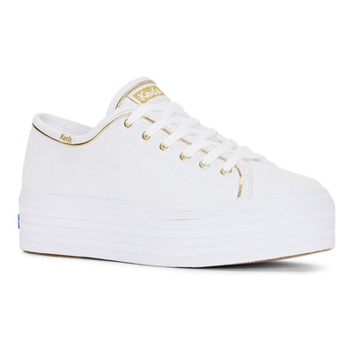Women's Triple Up Canvas Piping White/Gold
