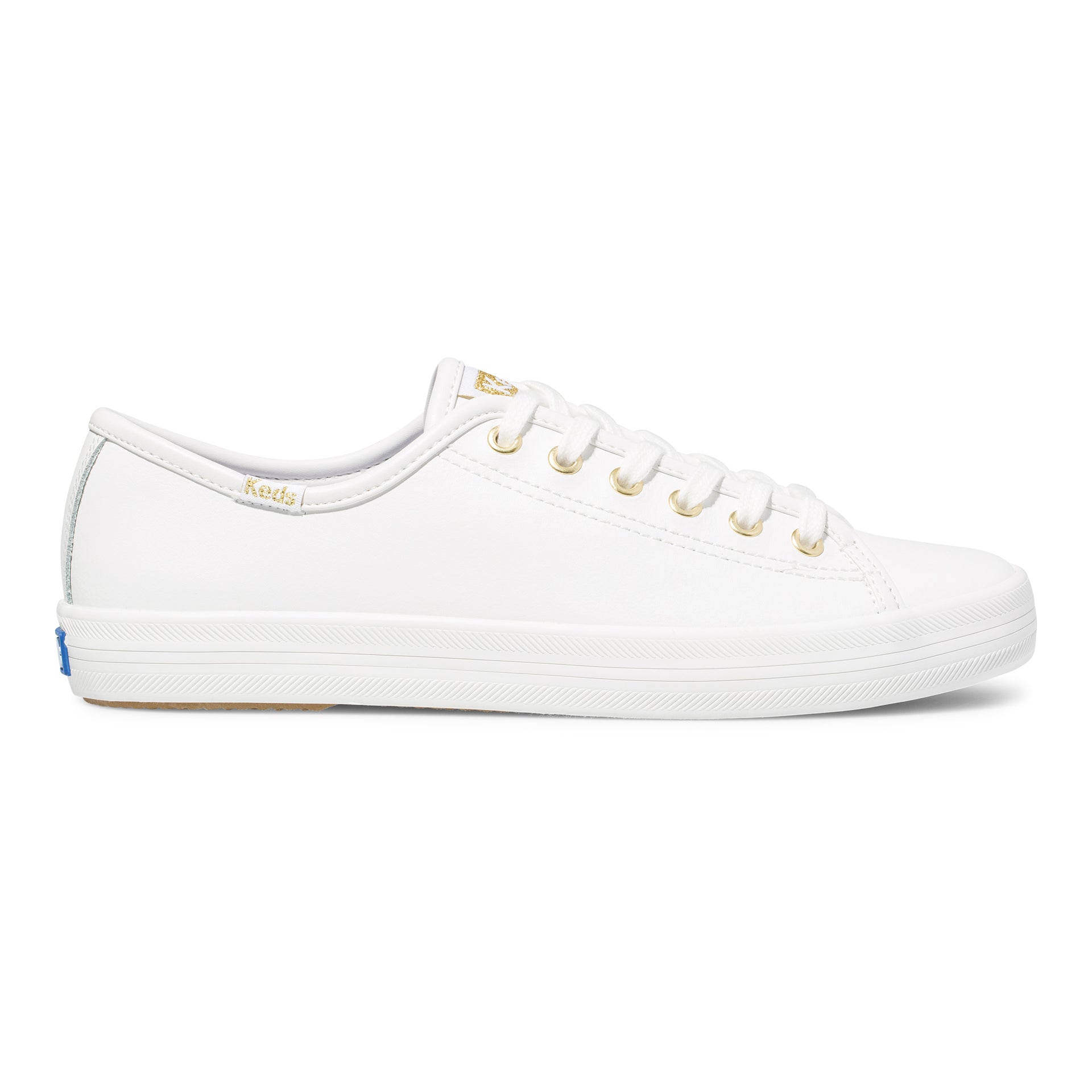 Women's Kickstart leather White/Gold – Keds Australia