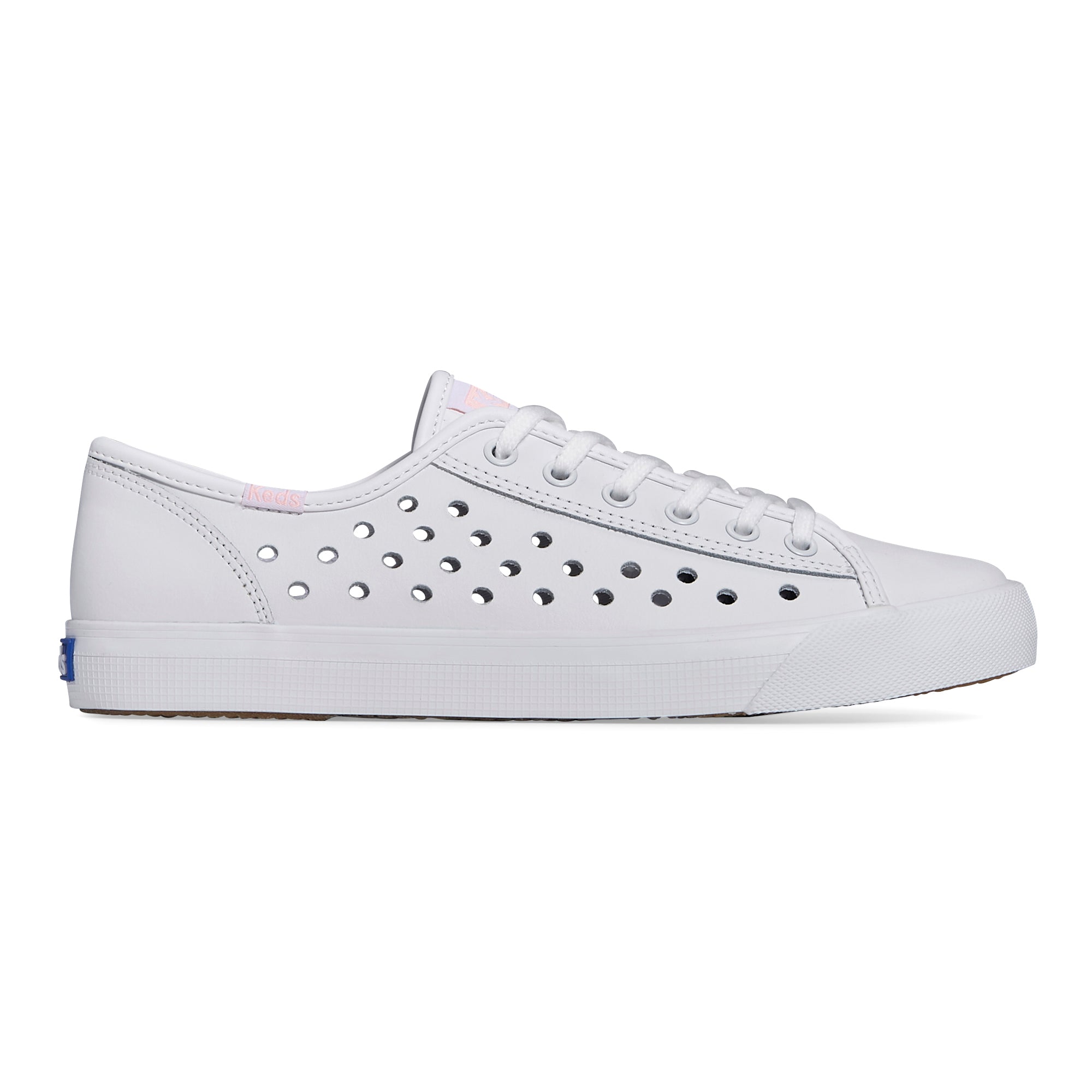 Women s Kickstart Leather Perf White Keds Australia