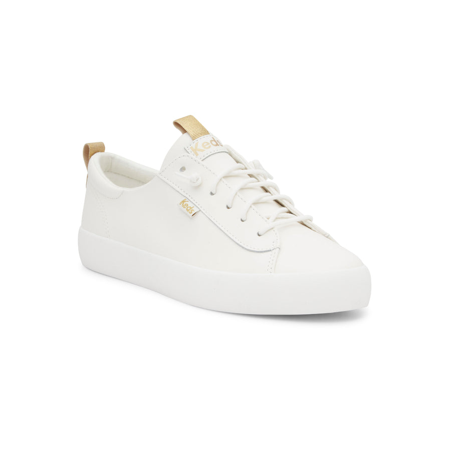 Women's Kickback Leather Metallic Pops - White