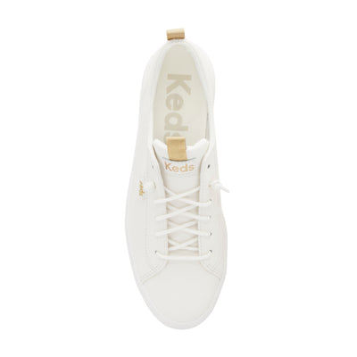 Women's Kickback Leather Metallic Pops - White