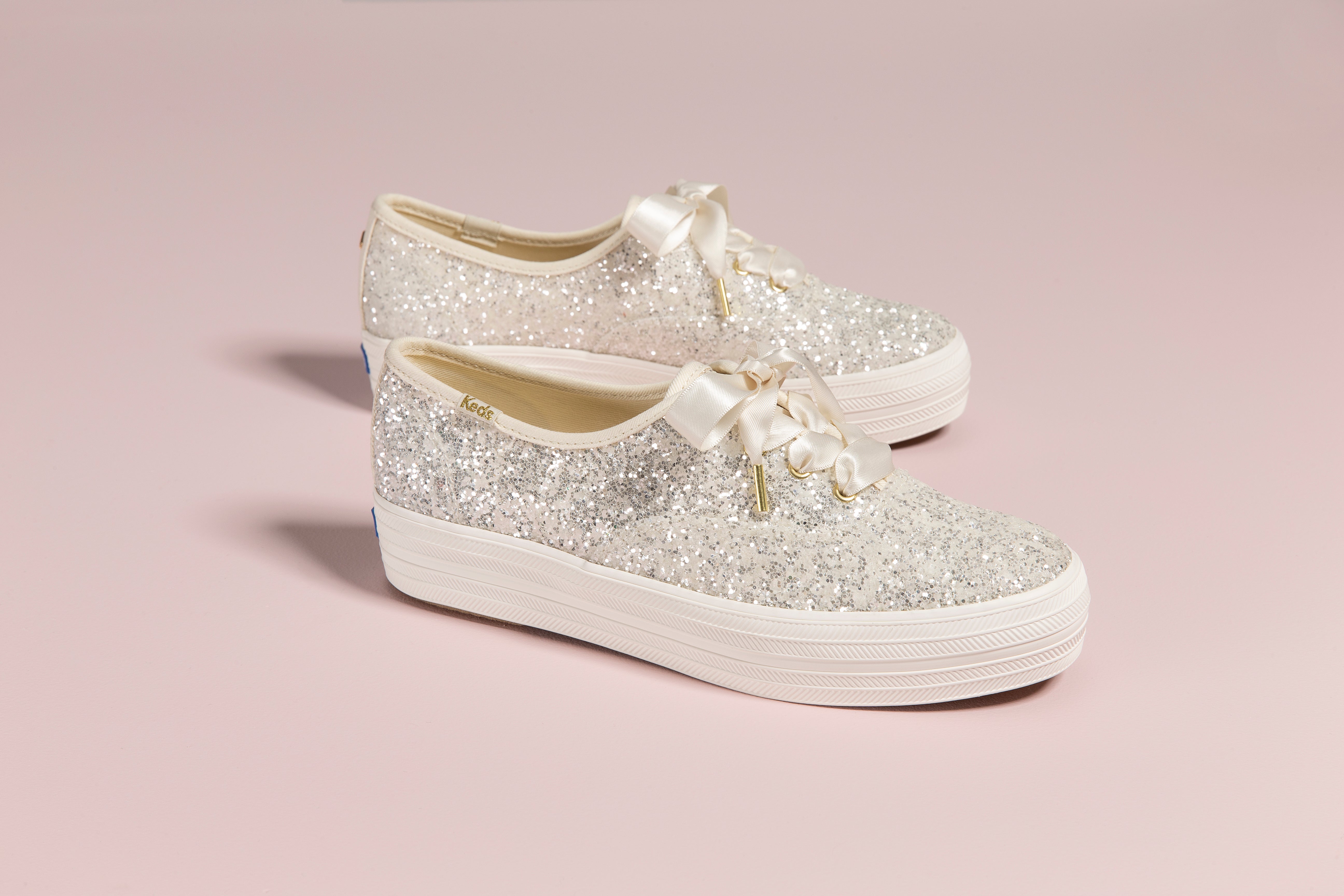 Women s Keds x kate spade new york Triple Glitter Cream