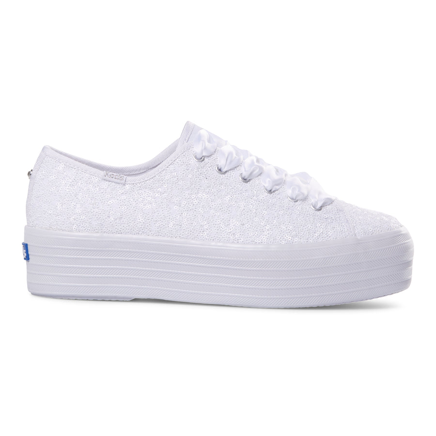 White hot sale platform keds