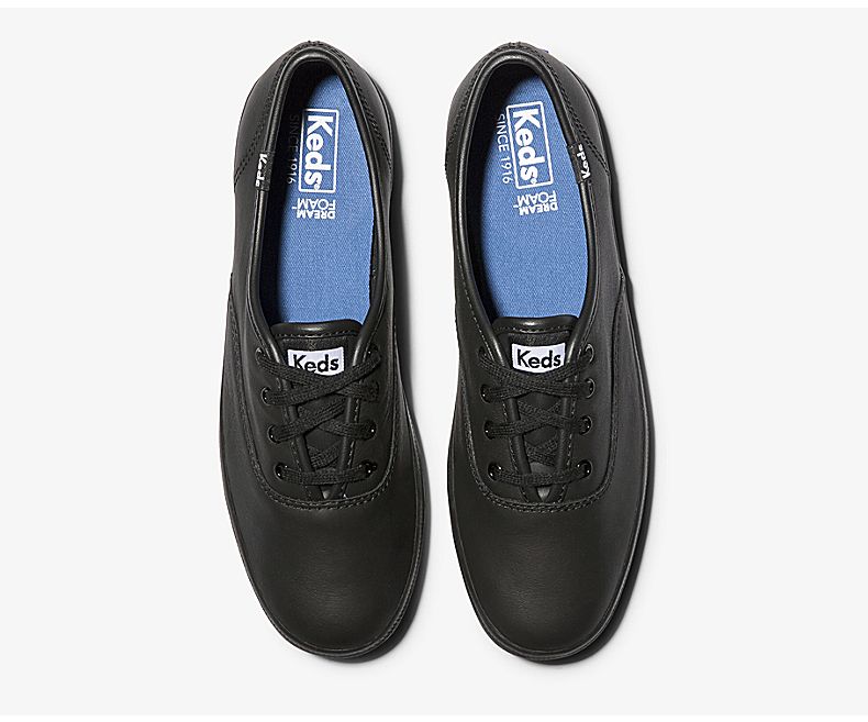 Keds champion clearance black leather