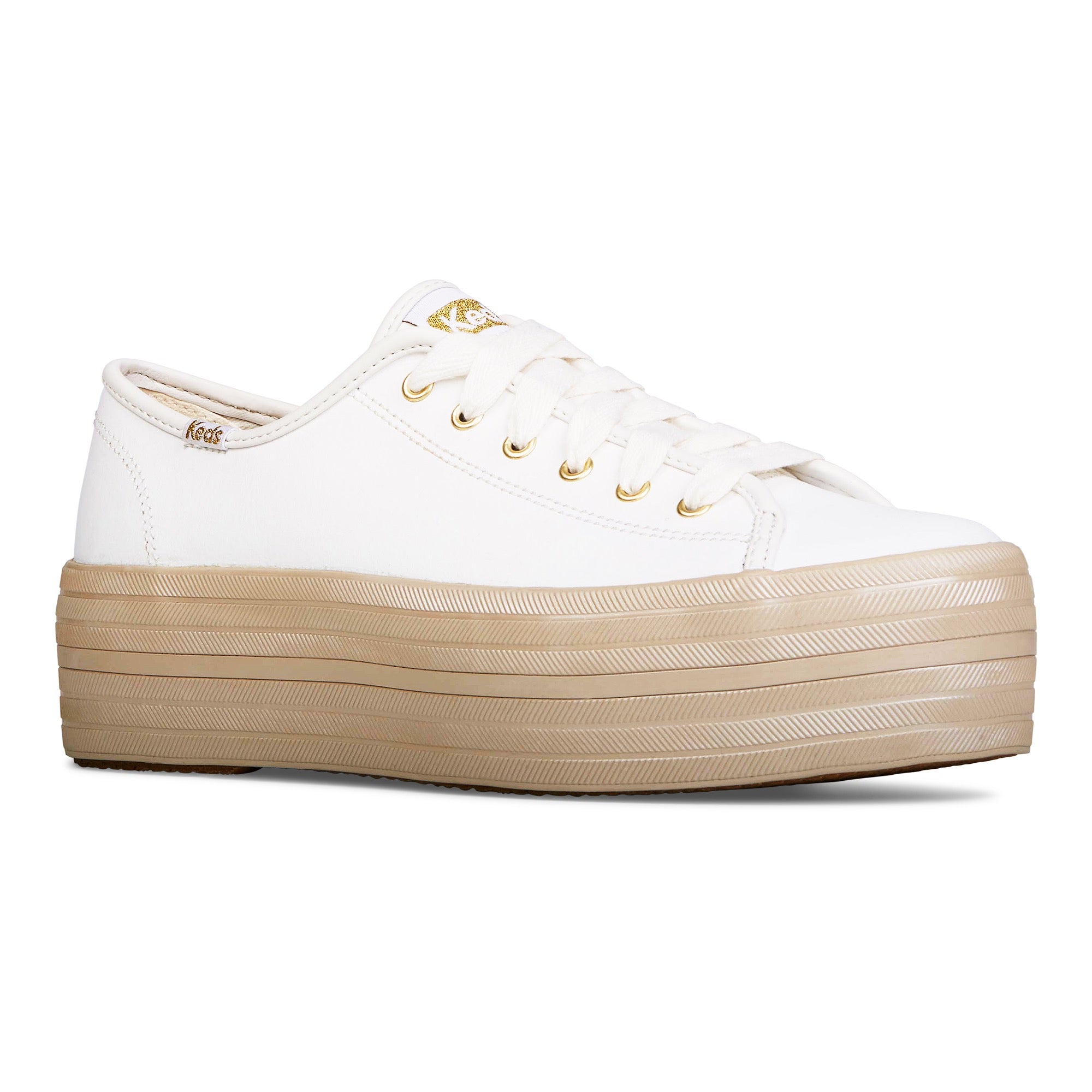 Women s Triple Up Leather Shine Foxing White