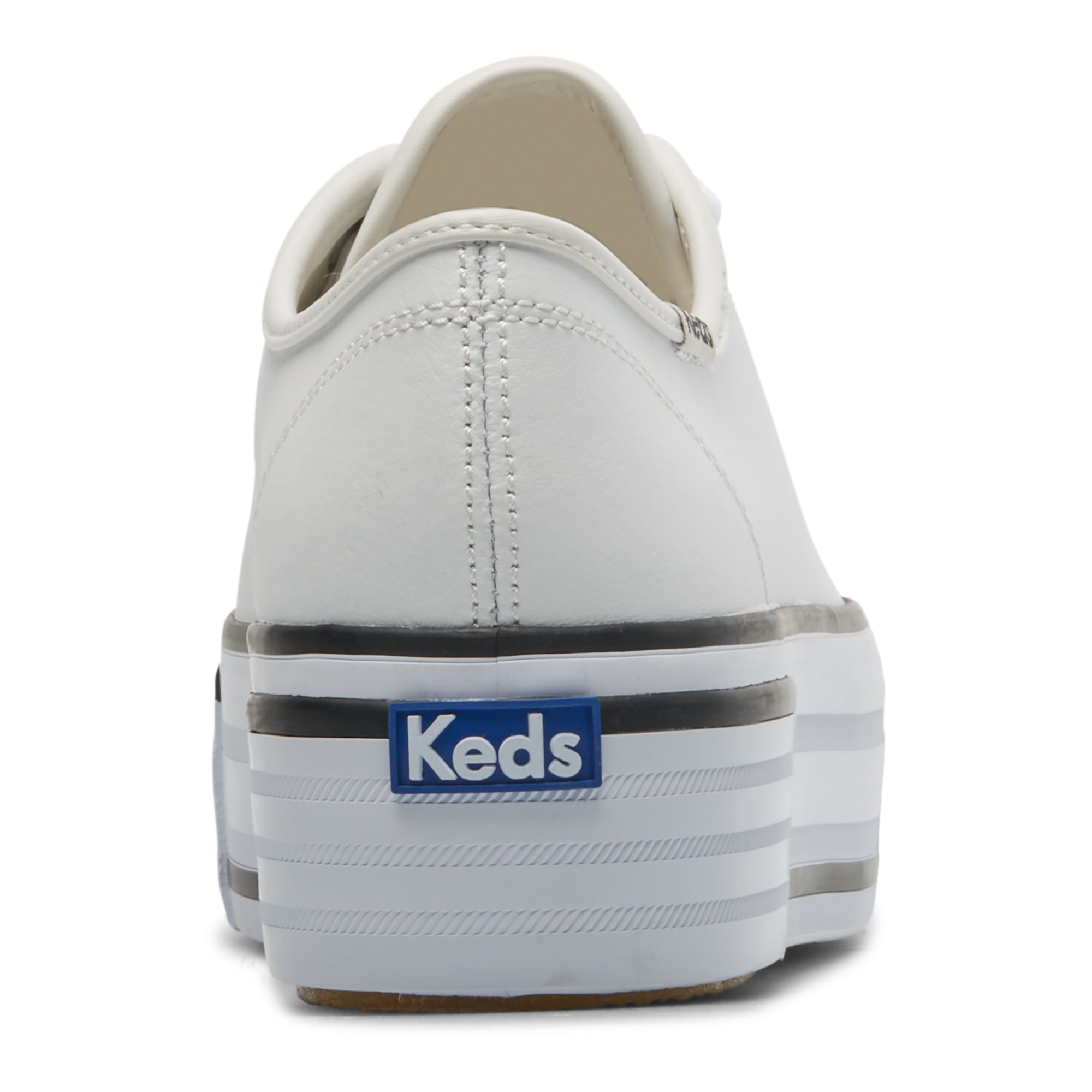 Women s Triple Up Leather Bumper Foxing White Keds Australia